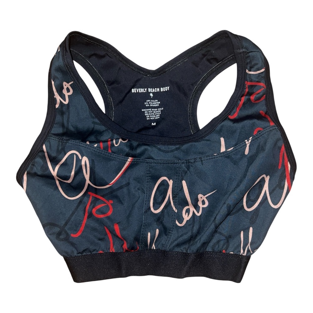 Beverly Beach Body Script Print Sports Bra - Size M ☀️🌴